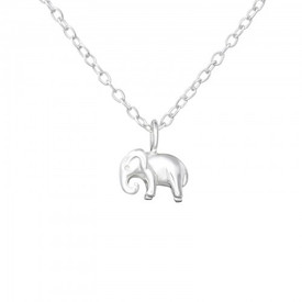 925 Sterling Silver Elephant Necklace 45cm + Gift Bag