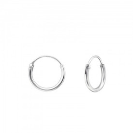 925 Sterling Silver Hoop Earrings 10mm  + Gift Bag