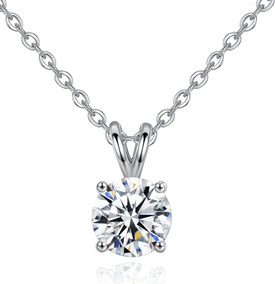 925 Silver Plated Cubic Zirconia Classic  Necklace 45cm + Gift Bag