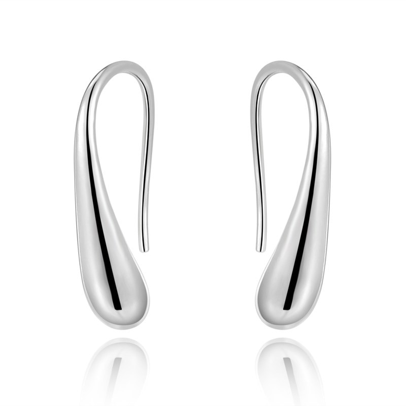 925 Solid Sterling Silver Tear Drop Hook Earrings + Gift Bag UK Seller