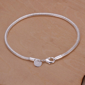 925 Sterling Silver Snake 3mm Bracelet