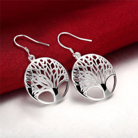 925 Sterling Silver Tree Of Life Drop Earrings