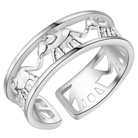 925 Sterling Silver Elephant Ring Adjustable
