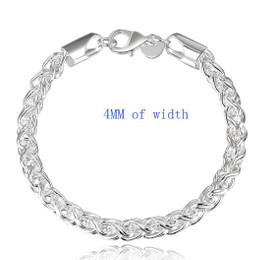 925 Sterling Silver Creative Twist Bracelet 4mm