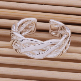 925 Sterling Silver Simple Weave Ring Adjustable + Gift Bag