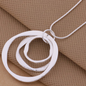925 Sterling Silver Triple Circles Necklace + Gift Bag