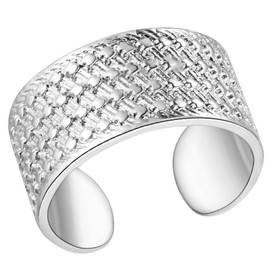 925 Sterling Simple Classic Silver Band Ring Adjustable + Gift Bag