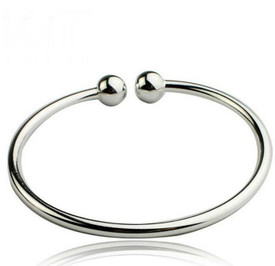 925 Sterling Silver Bangle Open Beads   + Gift Bag