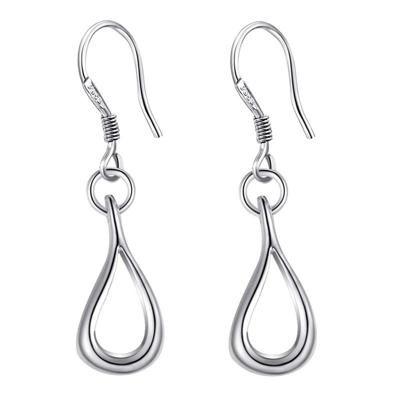 925 Solid Sterling Silver Tear Drop Hook Earrings + Gift Bag UK Seller