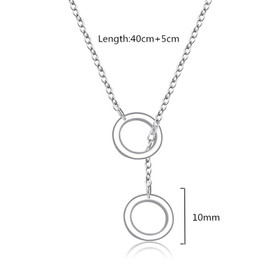 925 Sterling Silver Double Circles Necklace Choker 40cm + 5cm Eternity/Infinity/Karma  + Gift Bag