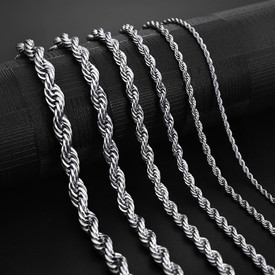 925 Sterling Silver Plated Rope Chain Necklace Mens/Ladies Various Sizes+ Bag UK