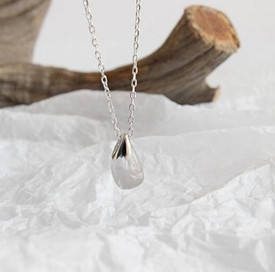 925 Sterling Silver Plated Tear Water Drop Necklace + Gift Bag UK Seller