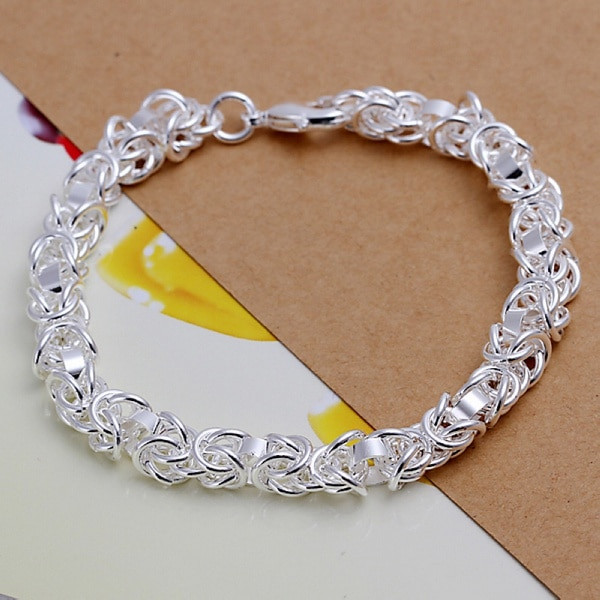 Chunky silver bracelet on sale womens