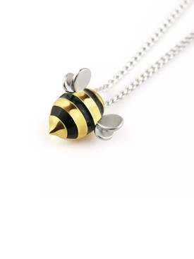 925 Bumble Bee Pendant Necklace Sterling Silver Marked Solid + Gift Bag UK