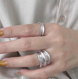 Chunky Statement Stacking Ring Wrap Thumb Finger 925 Sterling Silver Adjustable