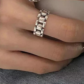 Stunning Belt Buckle Wrap Ring 925 Sterling Silver Adjustable Open Finger+Bag UK