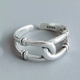 Beautiful Eternity Knot Ring Wrap Finger 925 Sterling Silver Adjustable + Bag