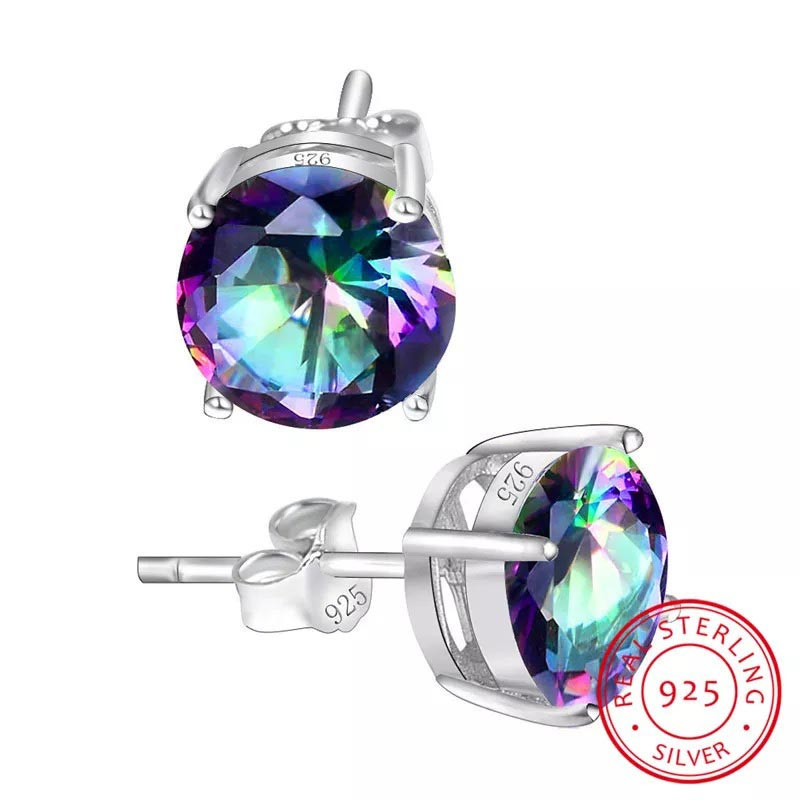 mystic fire topaz earrings