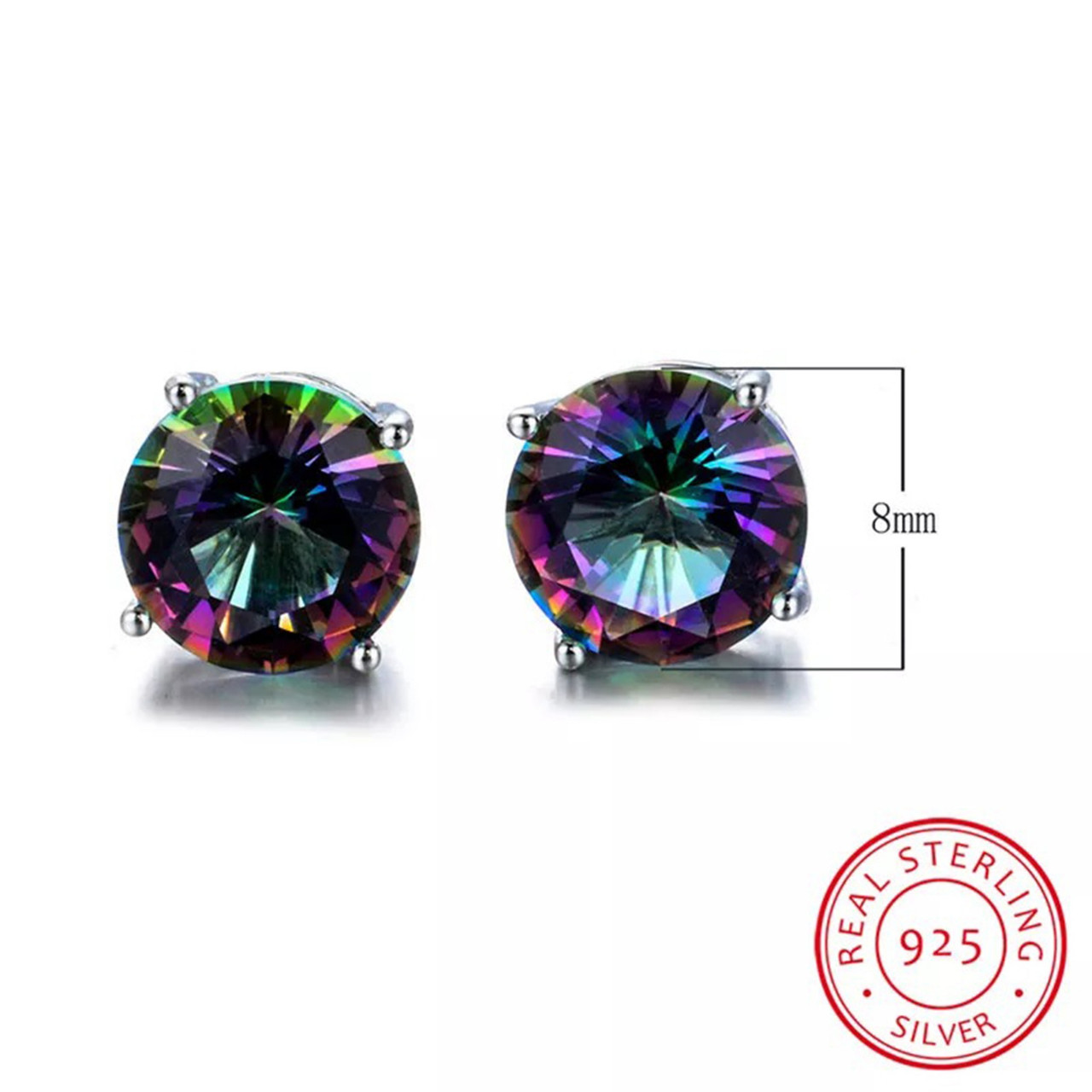 mystic fire topaz earrings