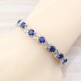 925 Tennis Bracelet Infinity S Shape Sterling Silver White Topaz Adjustable