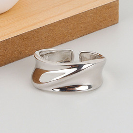 Chunky Abstract Weave Ring 925 Sterling Silver Adjustable Wrap Finger +Bag