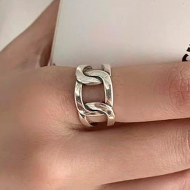 Chunky Belt Buckle Ring 925 Sterling Silver Plated Adjustable Open Finger+Bag UK