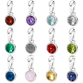 925 Sterling Silver Plated Birthstone Charms