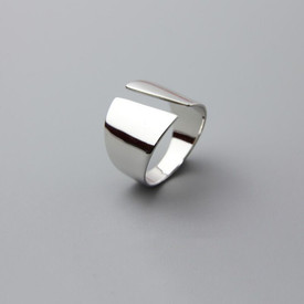 Chunky Simple Minimalistic Irregular Ring Silver Plated Adjustable/Resizeable Op