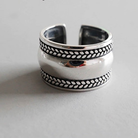 Chunky Silver Ring For Women, Adjustable Open Ring, Statment Boho Ring, Dainty R