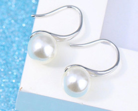 Pearl Drop Dangle Silver Earrings, Pearl Earrings,Dainty Pearl Earrings, Bridesm
