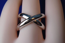 Chunky Sterling Silver Plated Knot Ring For Women, Adjustable Ring, Twist Ring