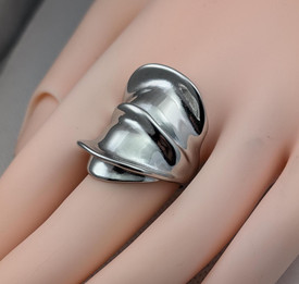 Chunky Spoon Ring, Sterling Stainless Steel Ring For Women, Adjustable Ring, Ope