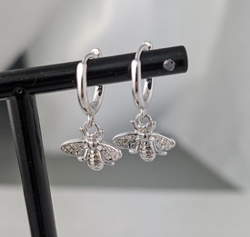 Bumble Bee Drop Earrings, Stainless Steel Bee Dangle Hook Earrings+Bag