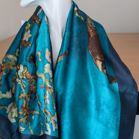 100 % Van Gogh Silk Scarf, Almond Blossom Silk Scarf Light, Gift For Her, Women'