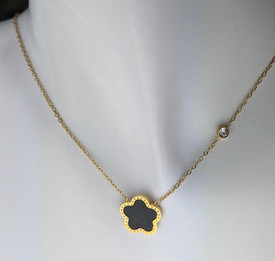 Black Clover Pendant Necklace Gold Plated