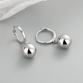 Silver Plated Ball Drop Hook Earrings  + Gift Bag UK