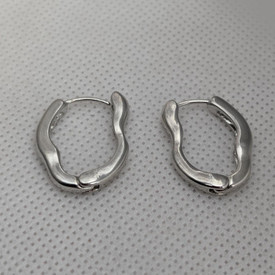 Chunky Silver Hoop Earrings Irregular, Molten Lava Liquid Drip Look Earrings UK