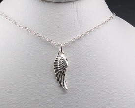 Leaf/Feather Angel Memory Pendant Chain Necklace Sterling Silver Plated + Bag UK