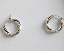 Twist Rope Hoops Earrings Sleepers 20mm Sterling Silver Plated Dangle + Gift Bag