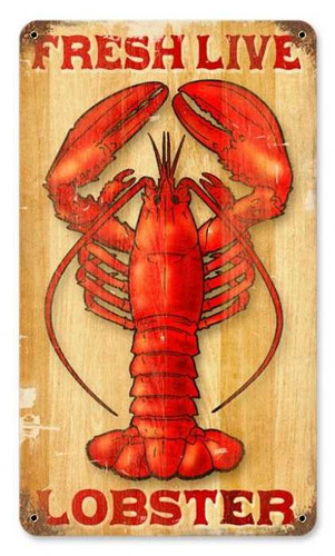 Personalized Street Signs >> Vintage Lobster Metal Sign Personalized Street Signs >> Vintage Lobster Metal Sign