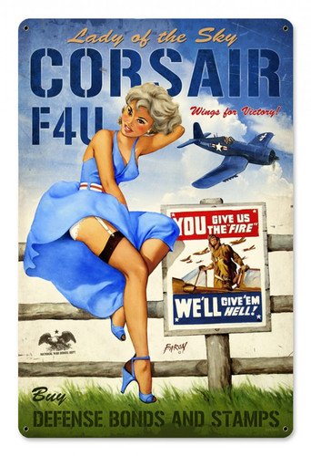 Personalized Street Signs >> Corsair F4U Pinup Girl Metal Sign 18 x 12 Inches Personalized Street Signs >> Corsair F4U Pinup Girl Metal Sign 18 x 12 Inches