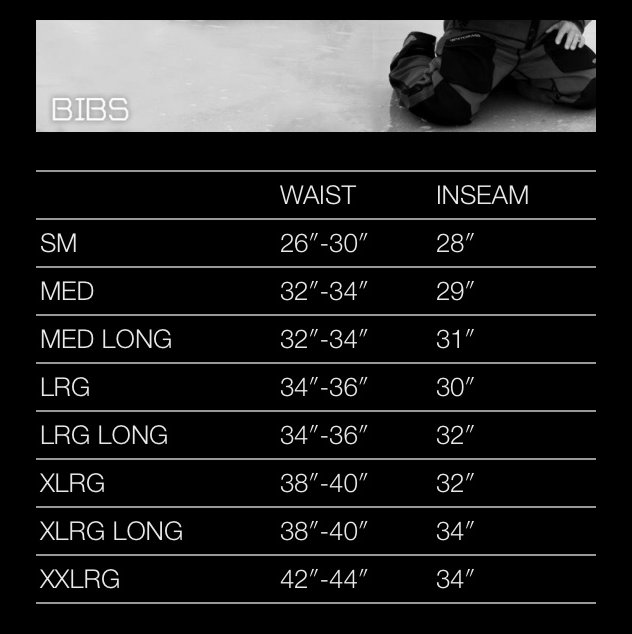 Stormr Size Chart