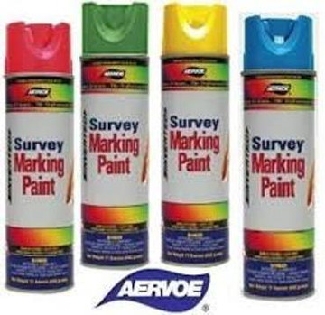 Aervoe Survey Marking Paint - 20 oz Can

Aervoe's Survey Marking Paint is a superior upside down marking paint that is designed for survey marking. It provides the best quality paint in terms of color visibility and retention, durability, and a lasting mark of up to six months. Adheres to almost any surface, including wood, concrete, asphalt, brick, and gravel. Use for survey marking, landscape, utility/locator, construction and proposed excavation.