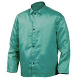 Tillman 6230 Firestop Welding Jacket - Green

The Tillman Firestop Jacket is exactly the top-quality piece of welding apparel you’ve come to expect from Tillman. It’s a basic green welding jacket that is extremely flame resistant, offering you excellent protection. It’s washable, cool and comfortable. The Tillman Firestop Jacket is also very flexible, providing you with complete freedom of movement. This jacket is what you need for protection against sudden exposure to flame, light welding or flying sparks. Be safe and look great in your Tillman welding jacket.