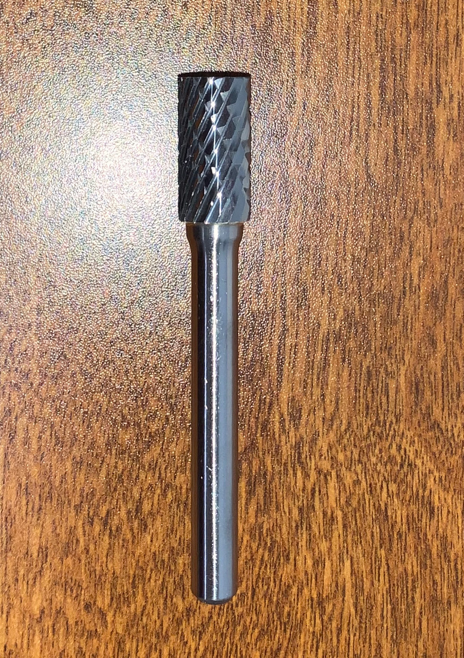 3/8 X 3/4 X 1/4 SHANK DOUBLE CUT CARBIDE BURR CYLINDER