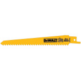 Get durability and precision with these DEWALT® 6" 6-TPI Taper Back Bi-Metal Reciprocating Saw Blade (DW4802B25). It has reinforced teeth for increased durability, along with anti-slick coating to reduce friction.