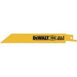 Get durability and precision with these DEWALT® 6" 14-TPI Straight Back Bi-Metal Reciprocating Saw Blade (DW4808B). It has reinforced teeth for increased durability, along with anti-slick coating to reduce friction.