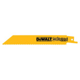 Get durability and precision with these DEWALT® 6" 10/14 TPI Straight Back Bi-Metal Reciprocating Saw Blade (DW4845B). It has reinforced teeth for increased durability, along with anti-slick coating to reduce friction