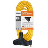 Prime Wire - 25ft 12/3 SJTW 3-Outlet Outdoor Extension Cord