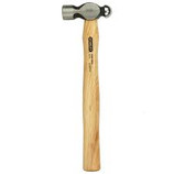Stanley Ball Peen Hammer: Wood, Steel, 24 oz Head Wt, 1 1/2 in Face Dia, 15 in Overall Lg, Plain Grip
